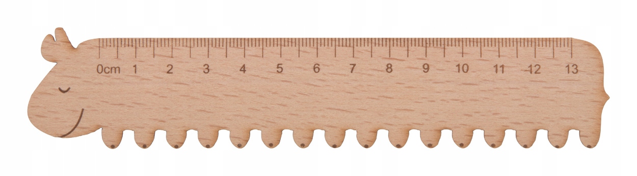 

Cienka lekka drewniana linijka stonoga 13cm
