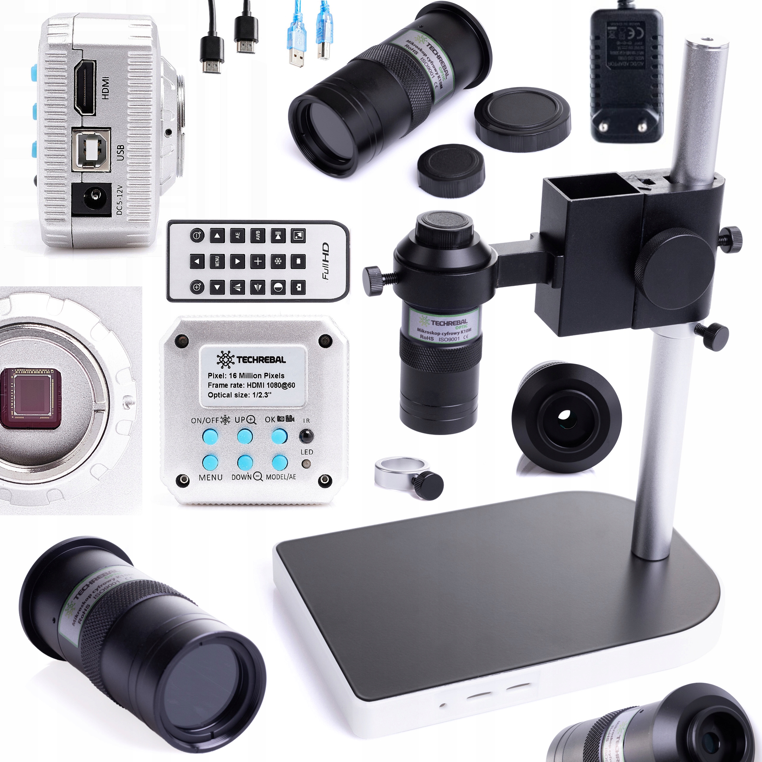 Digitální Mikroskop K10M Pro Pájení Techrebal Kamera 16MP 4K Full Hd Usb