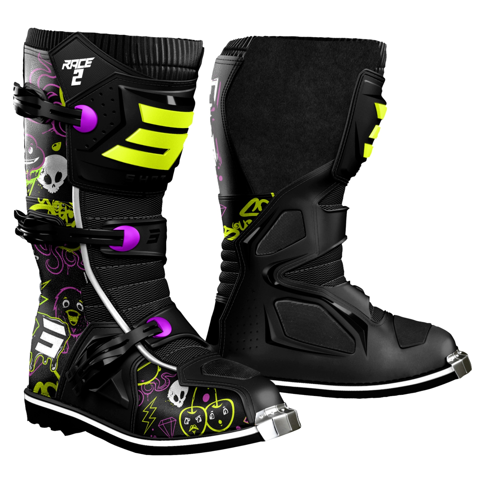 Buty Dziecęce Cross Enduro Shot Race 2 Kid Cartoon Black Rozmiar 40