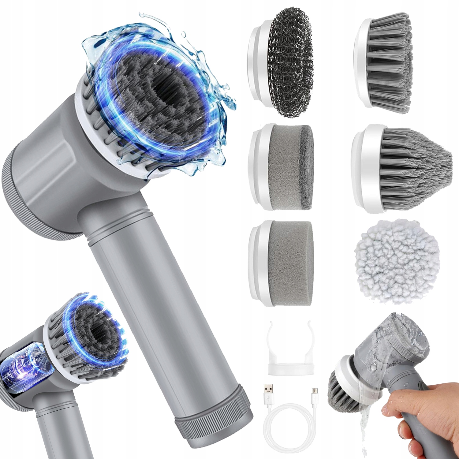 Elektrický Bezdrátový Rotační Kartáč 7 V 1