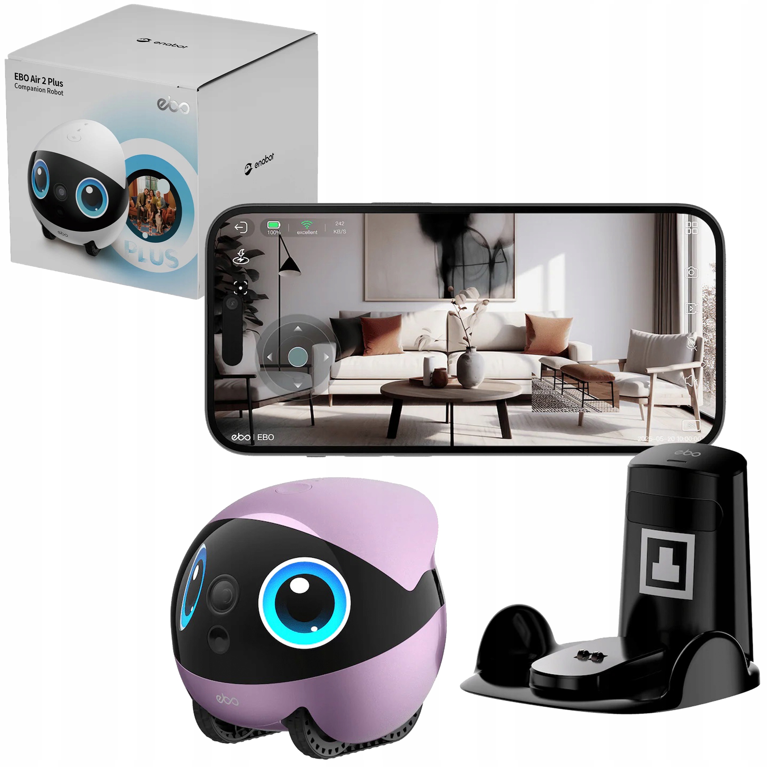 Enabot Ebo Air 2 Plus FamilyBot Robot Monitorujący z Kamerą do Domu