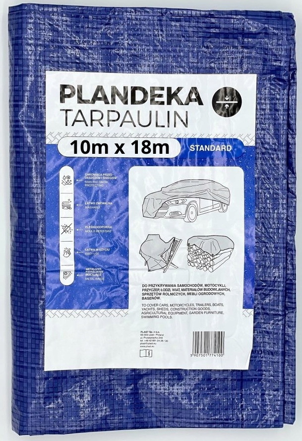 Plachta voděodolná 10x18 m modrá Ochranná Plachta zesílená