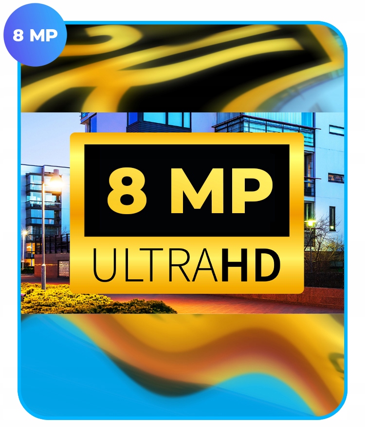 Monitoring zestaw 3 kamer zewnętrznych 8MPx HiLook dysk 2TB na skrętkę UTP Model TVI-B8M-20DL