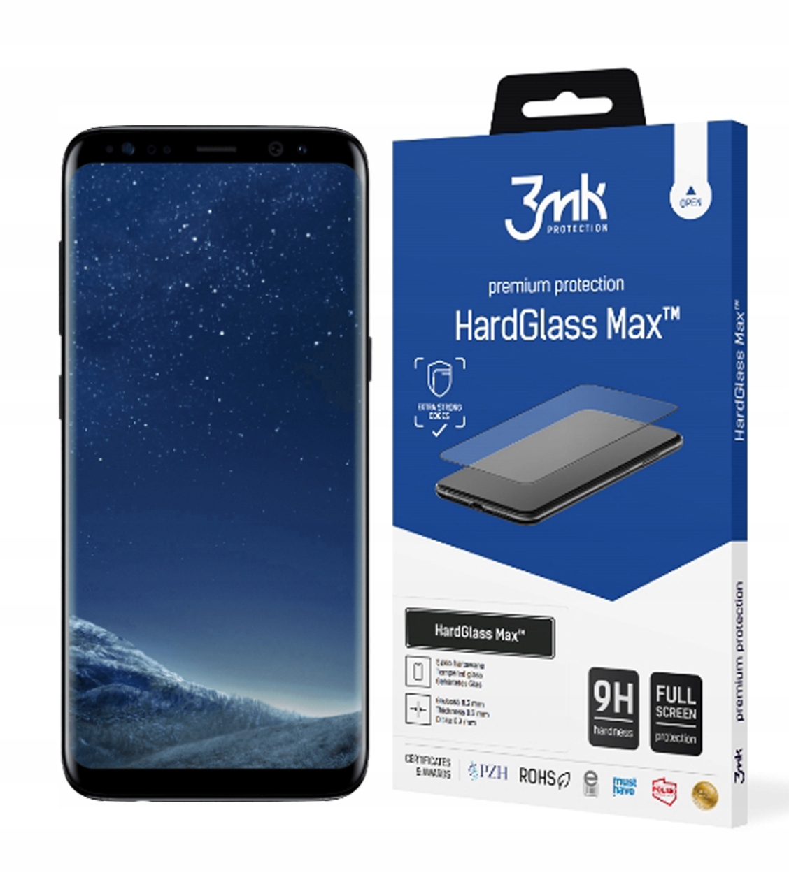 

3MK Szkło HardGlass do Samsung S8 czarne