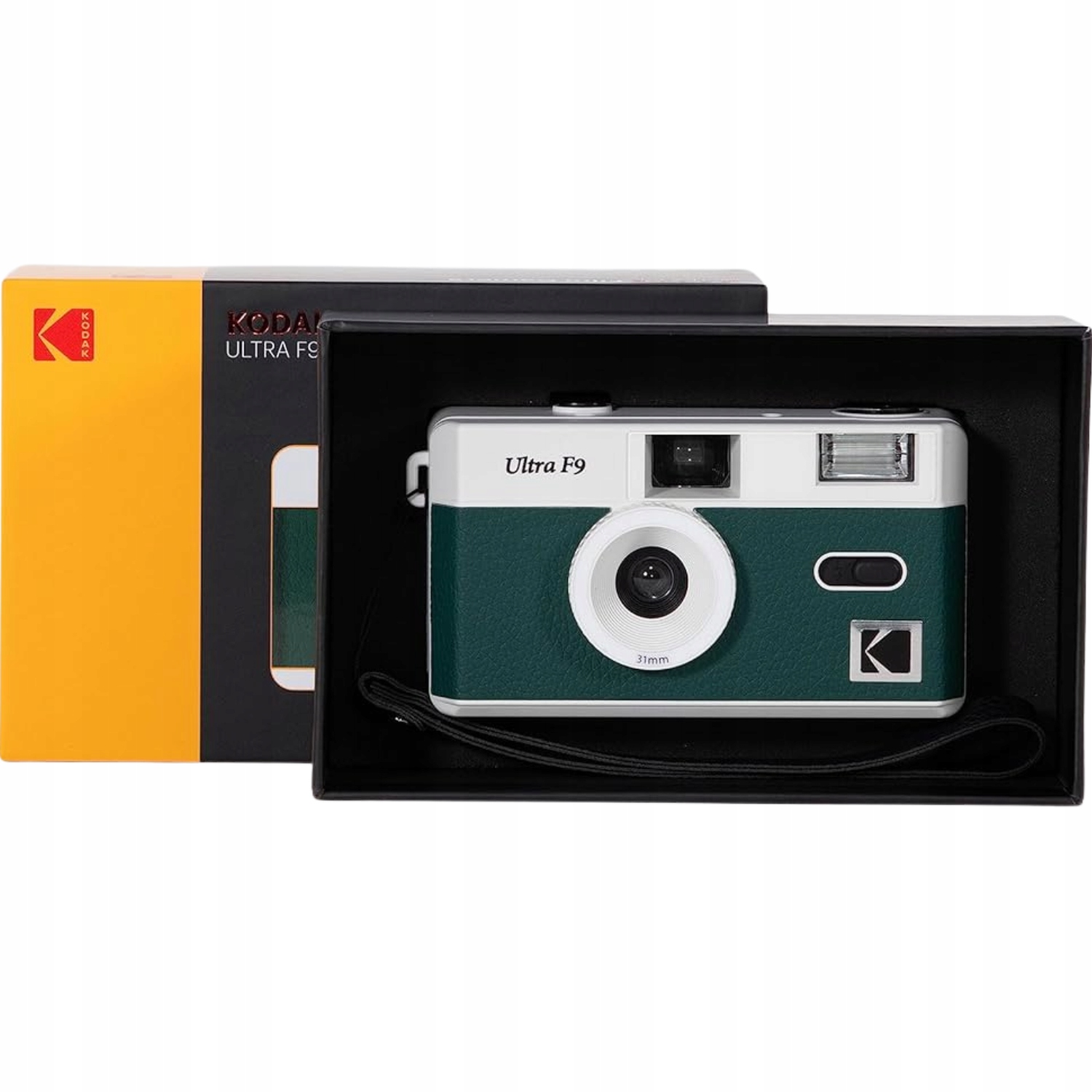 Aparat analogowy Kodak Ultra F9 Dark Night Green 35mm Retro lampa błyskowa