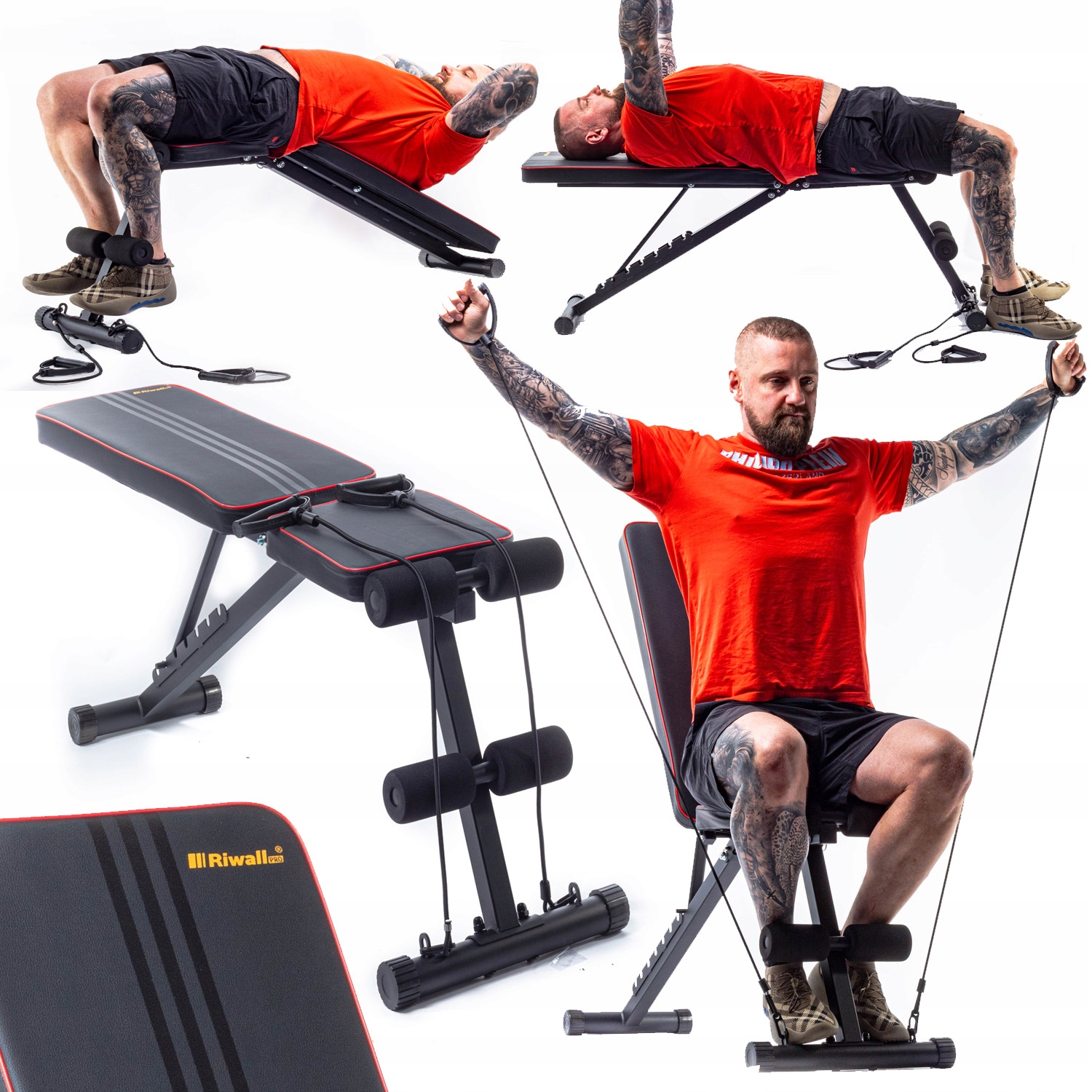 РЕГУЛЬОВАНА СКЛАДНА ЛАВА ДЛЯ ТРЕНУВАНЬ З НАХИЛОМ RIWALL RT-01