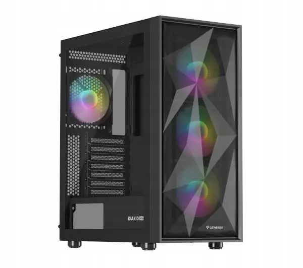Obudowa do komputera Genesis Diaxid 605 Argb Midi Tower Atx Okno Czarna