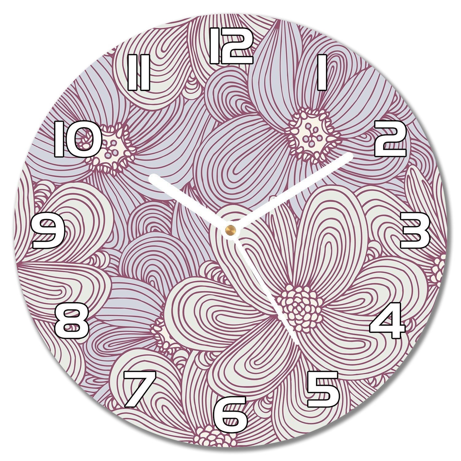 

Zegar ścienny Różowe kwiaty styl Doodle f30 cm