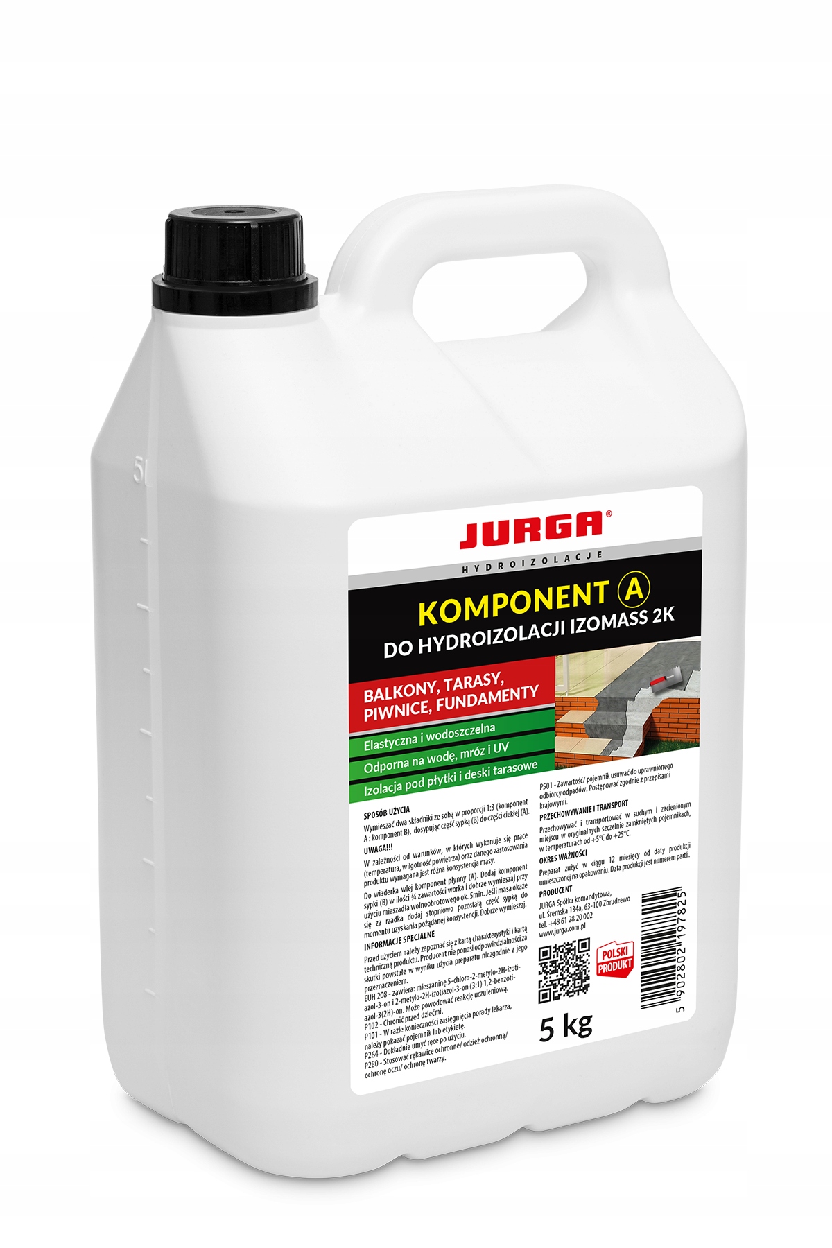 Izomass 2K A składnik mokry masy uszczelniającej Jurga 5kg Tarasy łazienki