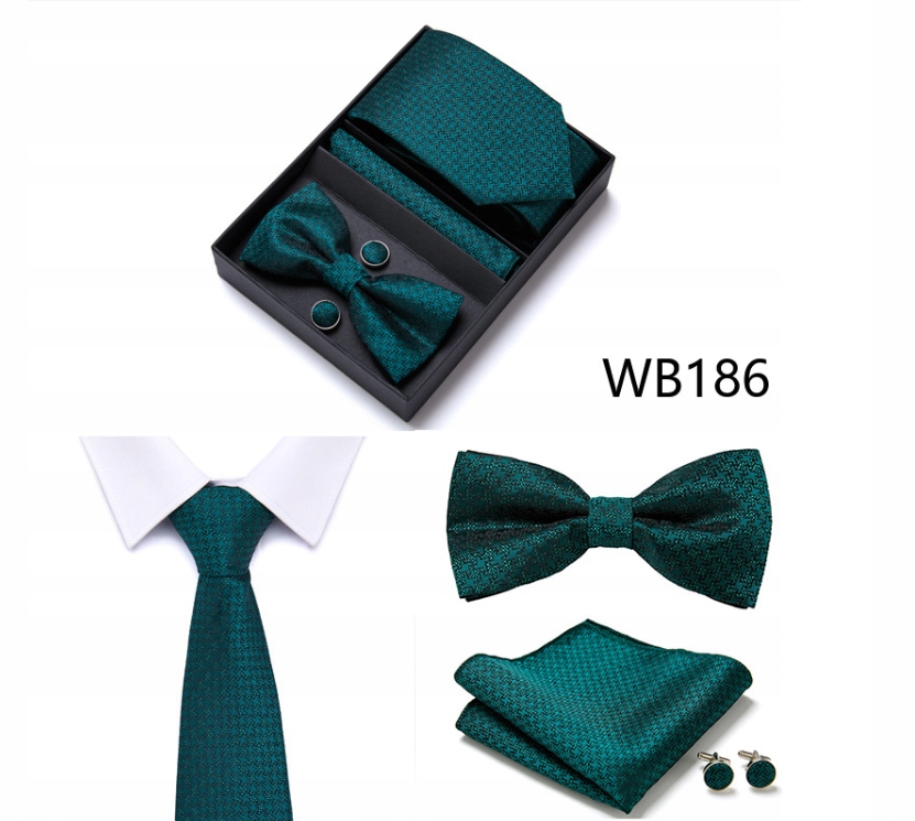 ZESTAW KRAWAT MUCHA SPINKI POSZETKA. IDEALNY ZESTAW BUTELKOWA ZIELEŃ Marka bez marki