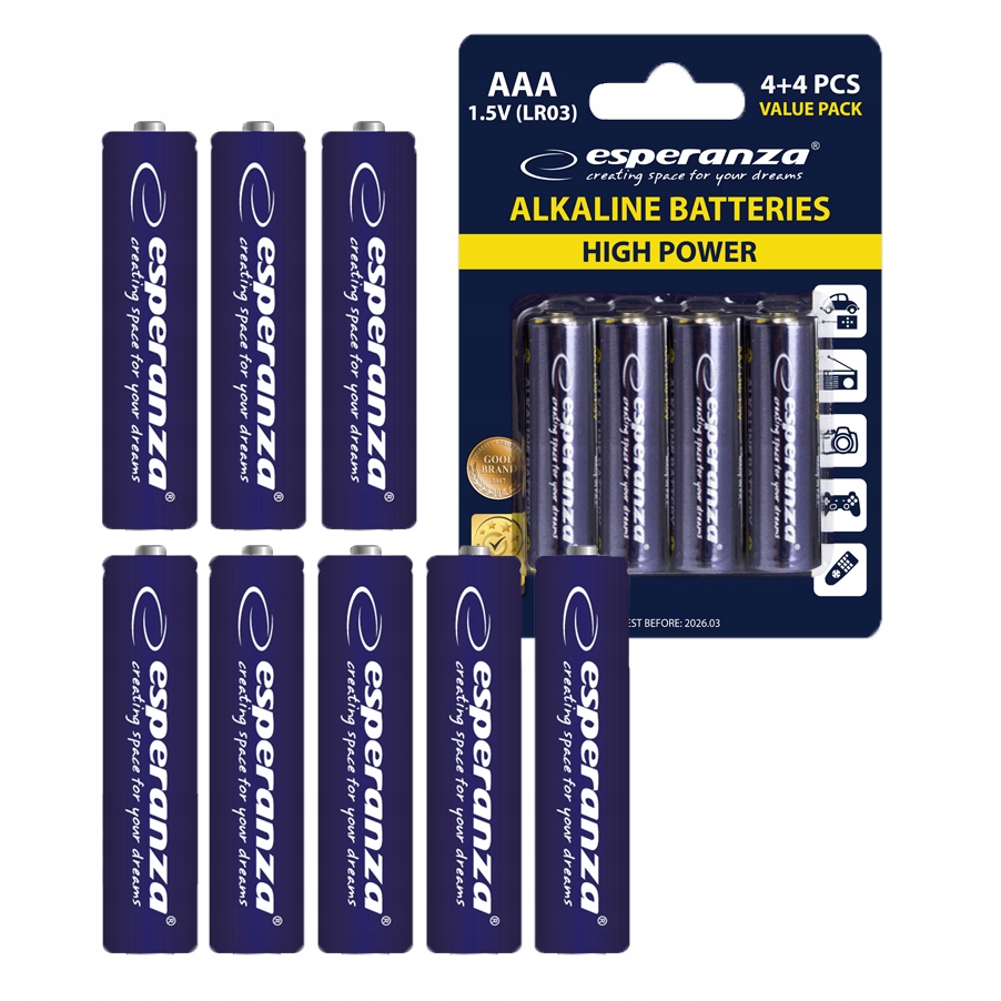 

Esperanza Baterie Aaa LR3 8szt Bateria Alkaiczna