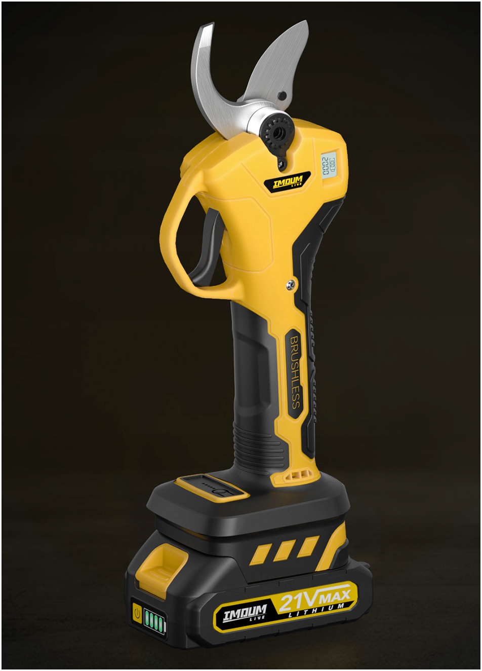 SEKATOR AKUMULATOROWY ELEKTRYCZNY NOŻYCE SEKATOR OGRODOWY WYŚWIETLACZ IMOUM Marka inna