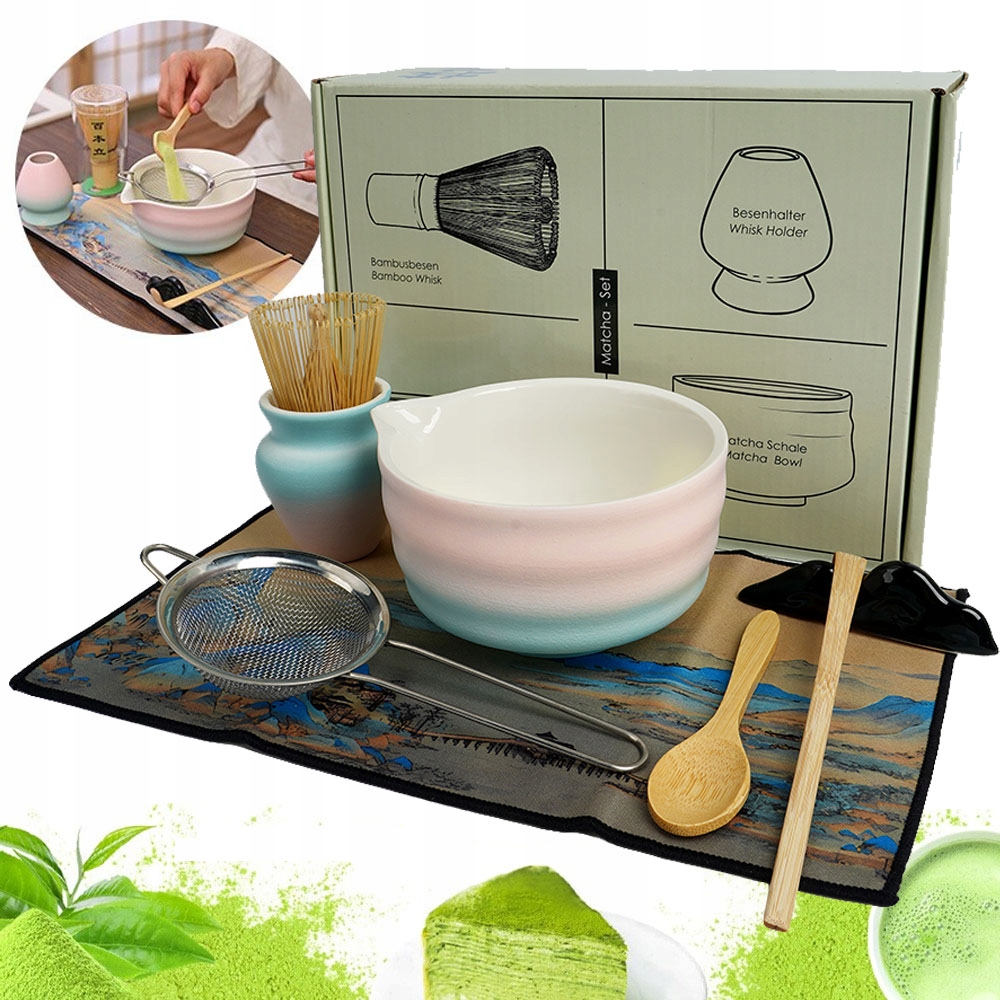Levně Bambusový Dárková Sada na čaj Matchy Chashaku Šlehací lžíce