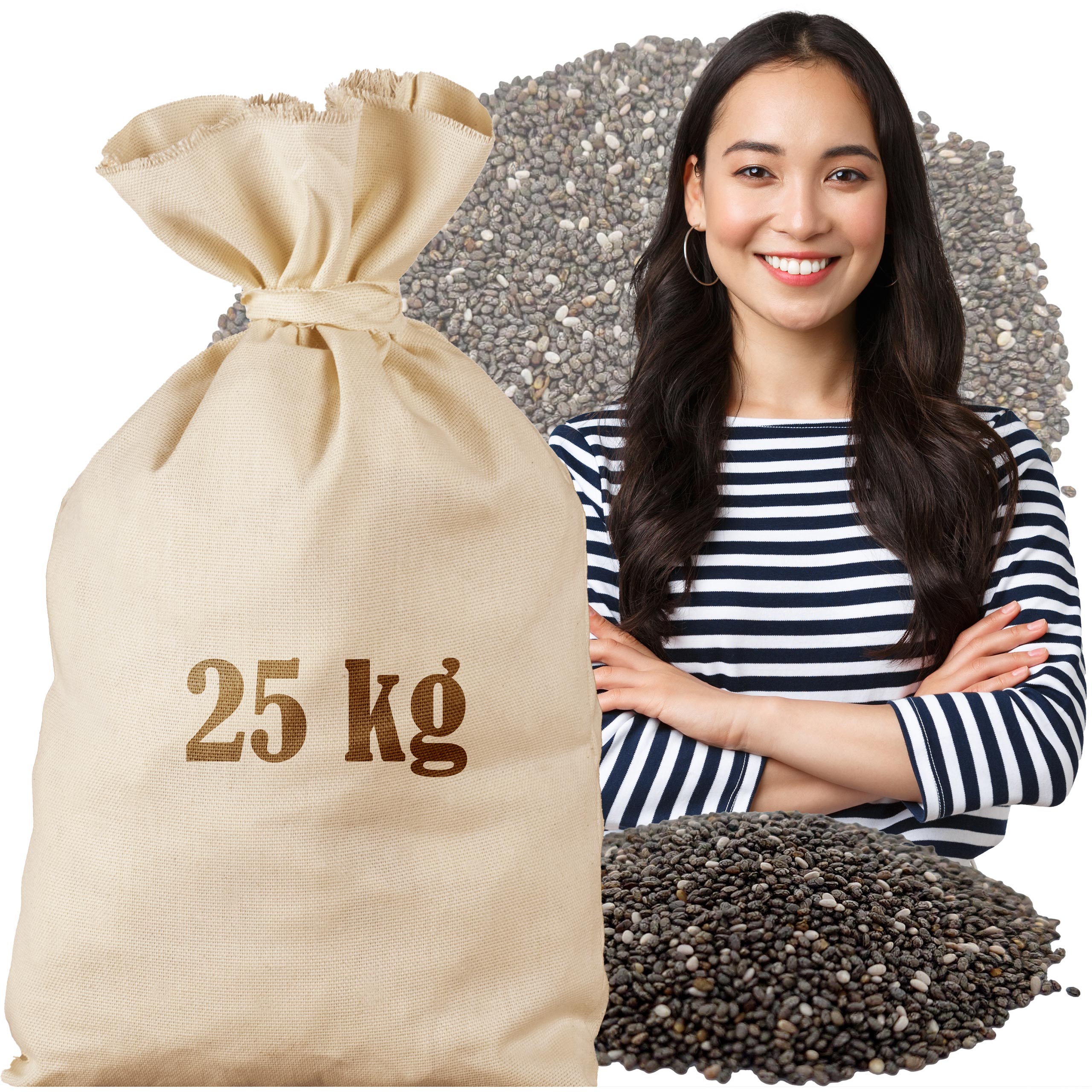 Levně Chia Semínka 25 kg šalvěj hispánská Čerstvý sáček