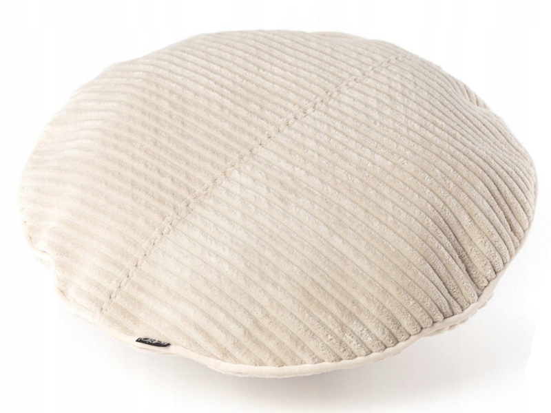 Kulatá hledá z manšestru 40cm v žebrování béžová