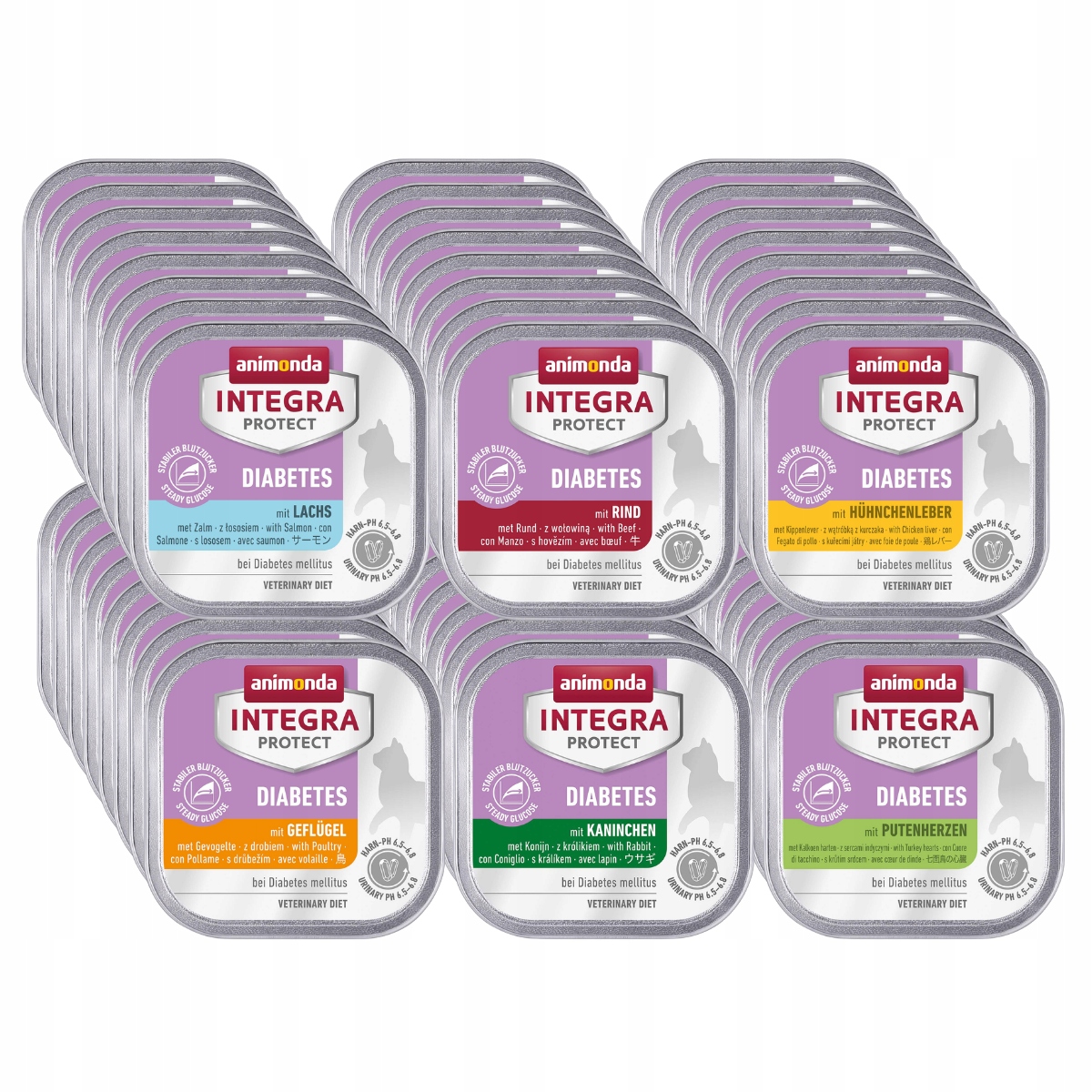 Animonda Integra Diabetes tacka Zestaw 48x100g – MIX 6 smaków (Cukrzyca)