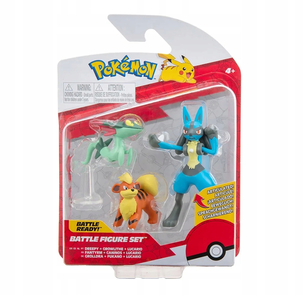 

Pokemon 3 Figurki Dreepy Growlithe Lucario PKW2677