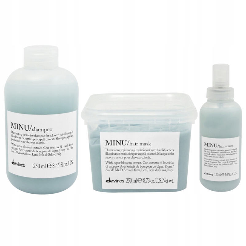 Davines Minu šampon 250 ml maska 250 ml sérum 150 ml ochrana a lesk