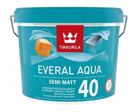Barva na dřevo a kov Tikkurila Everal Aqua Polomat 40 A 2,7L bílá