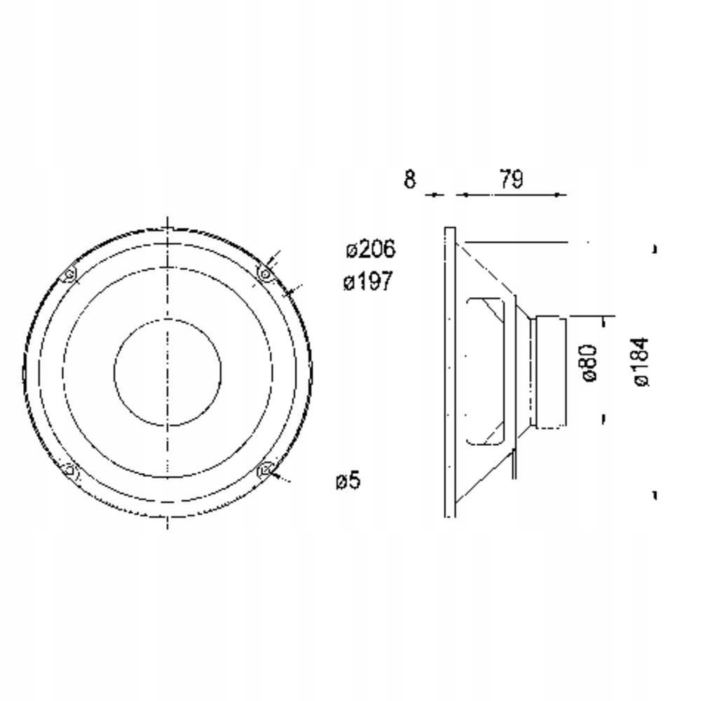 Głośnik niskotonowy Visaton W 200/80, 75/115 W Marka Visaton