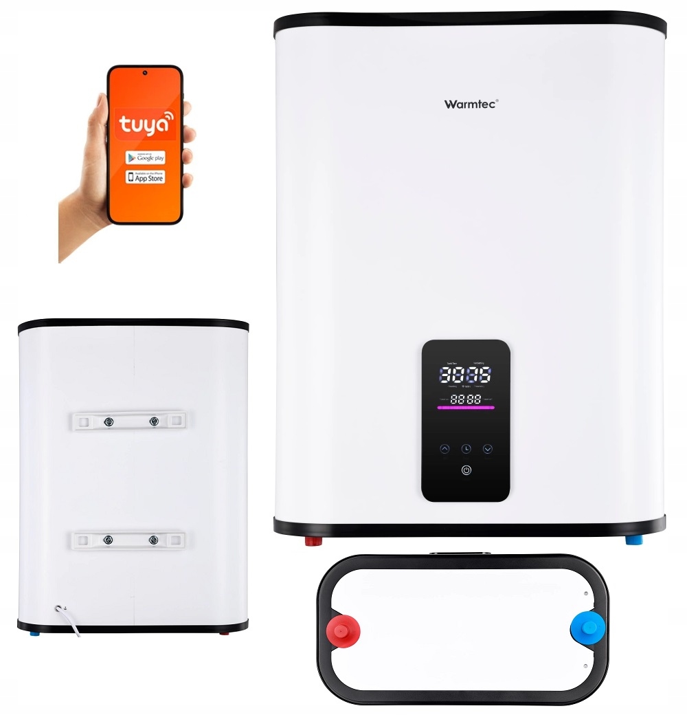 Elektryczny podgrzewacz wody bojler 50l 2000W Wi-Fi Slim Kompaktowa Budowa