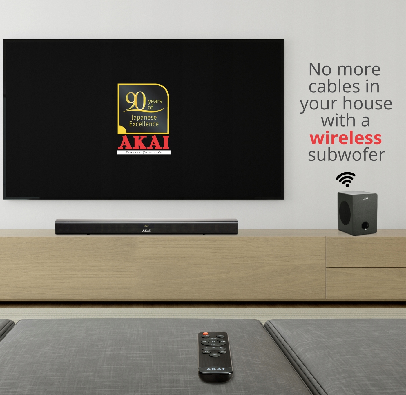 SOUNDBAR Z SUBWOOFEREM 2.1 BLUETOOTH AKAI ASB-6WSW Kolor czarny