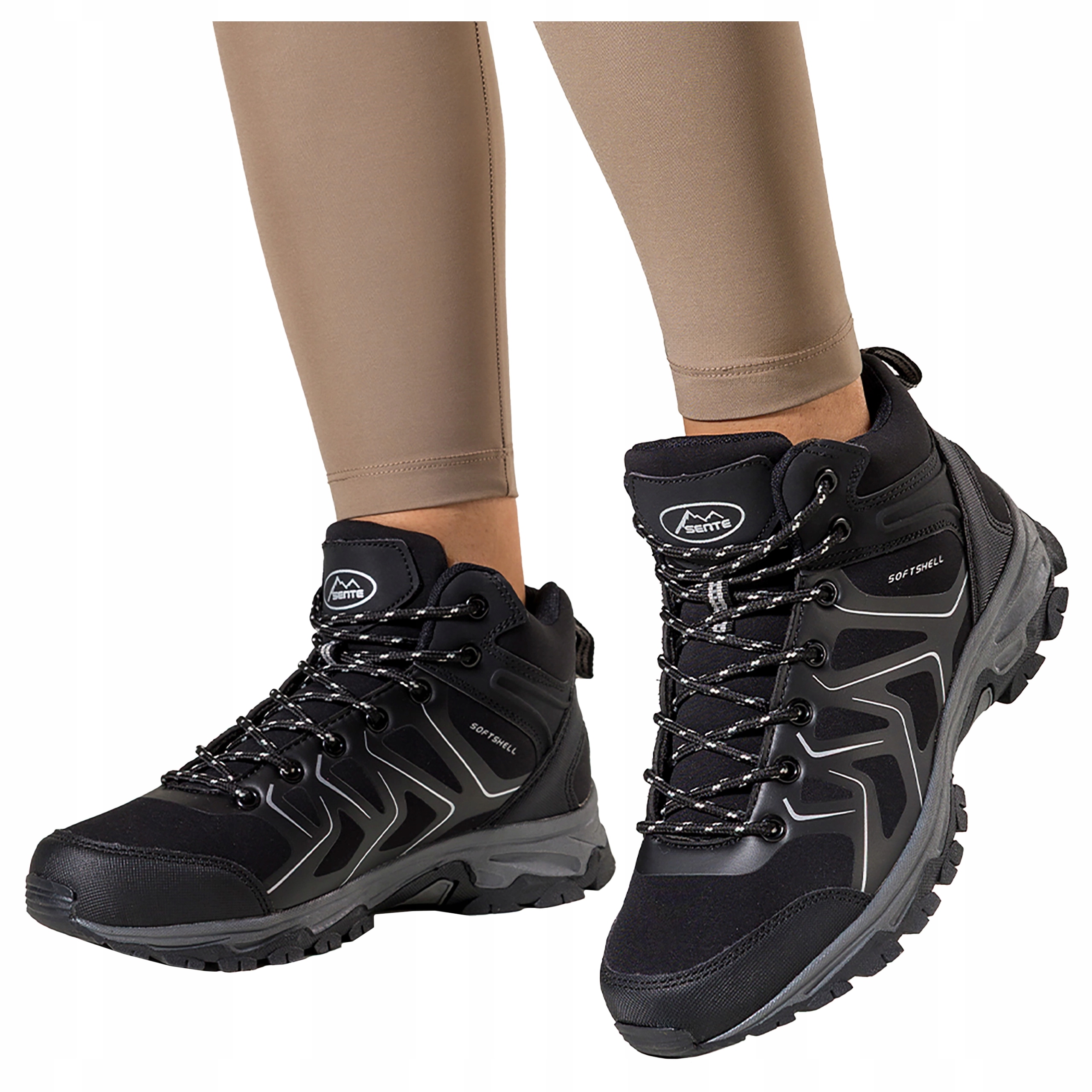 Dámské Trekingové boty Černé Šněrovací Softshellové Sportovní boty vel. 41