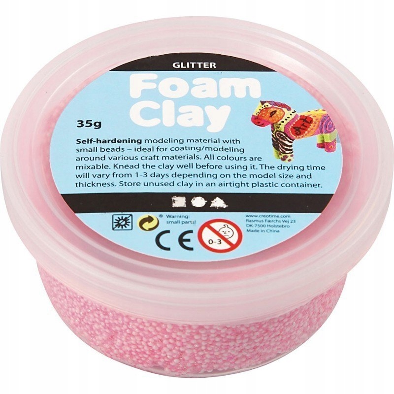 Masa foam clay brokatowa bladoróżowa 35g