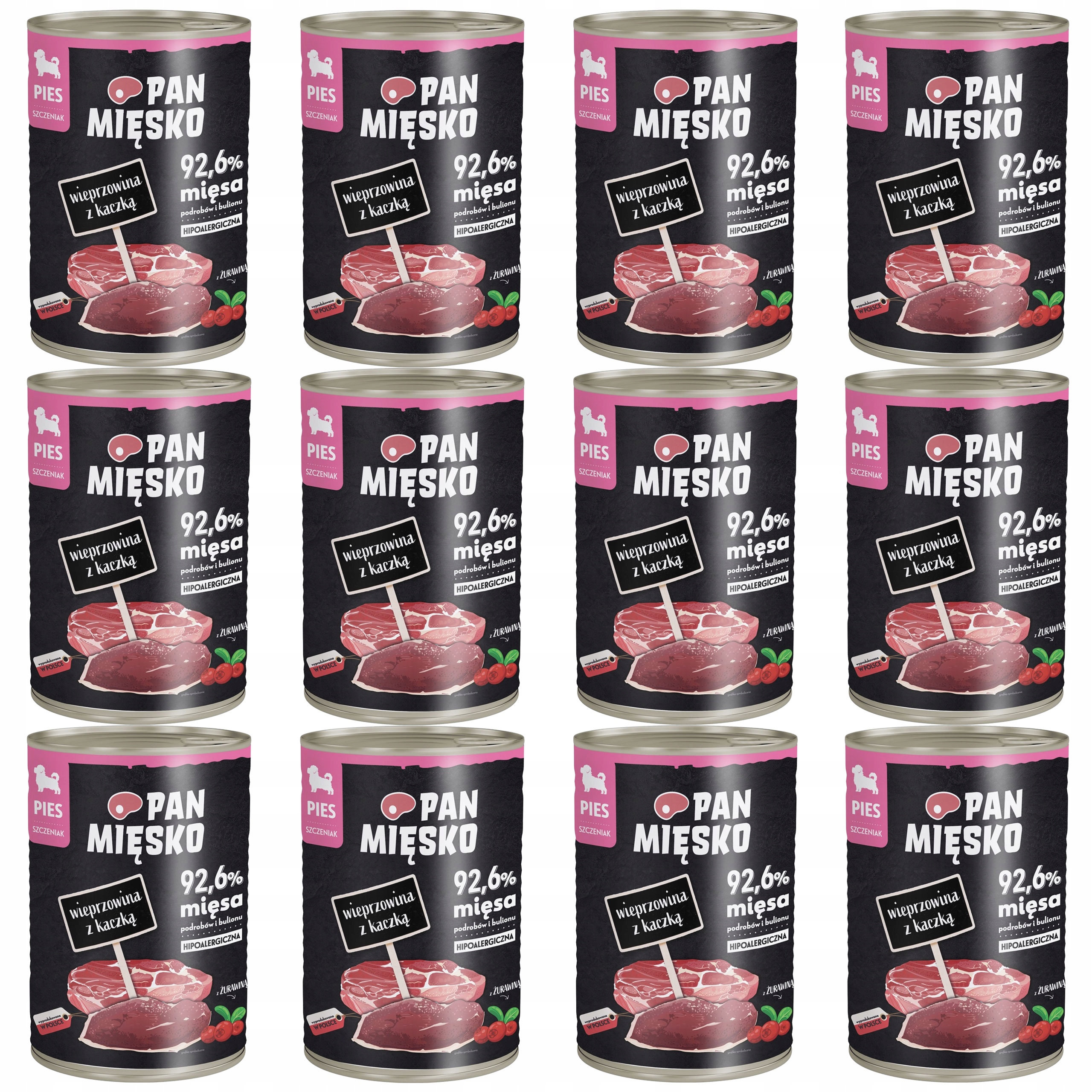 Pan Mięsko Krmivo mokré pro štěňata Vepřové Kachna 12 x 400 g