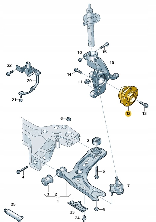 5Q0407621D - ПІДШИПНИК МАТОЧИНИ КОЛЕСА ПЕРЕДНЄ СИДІННЯ SKODA VOLKSWAGEN OE