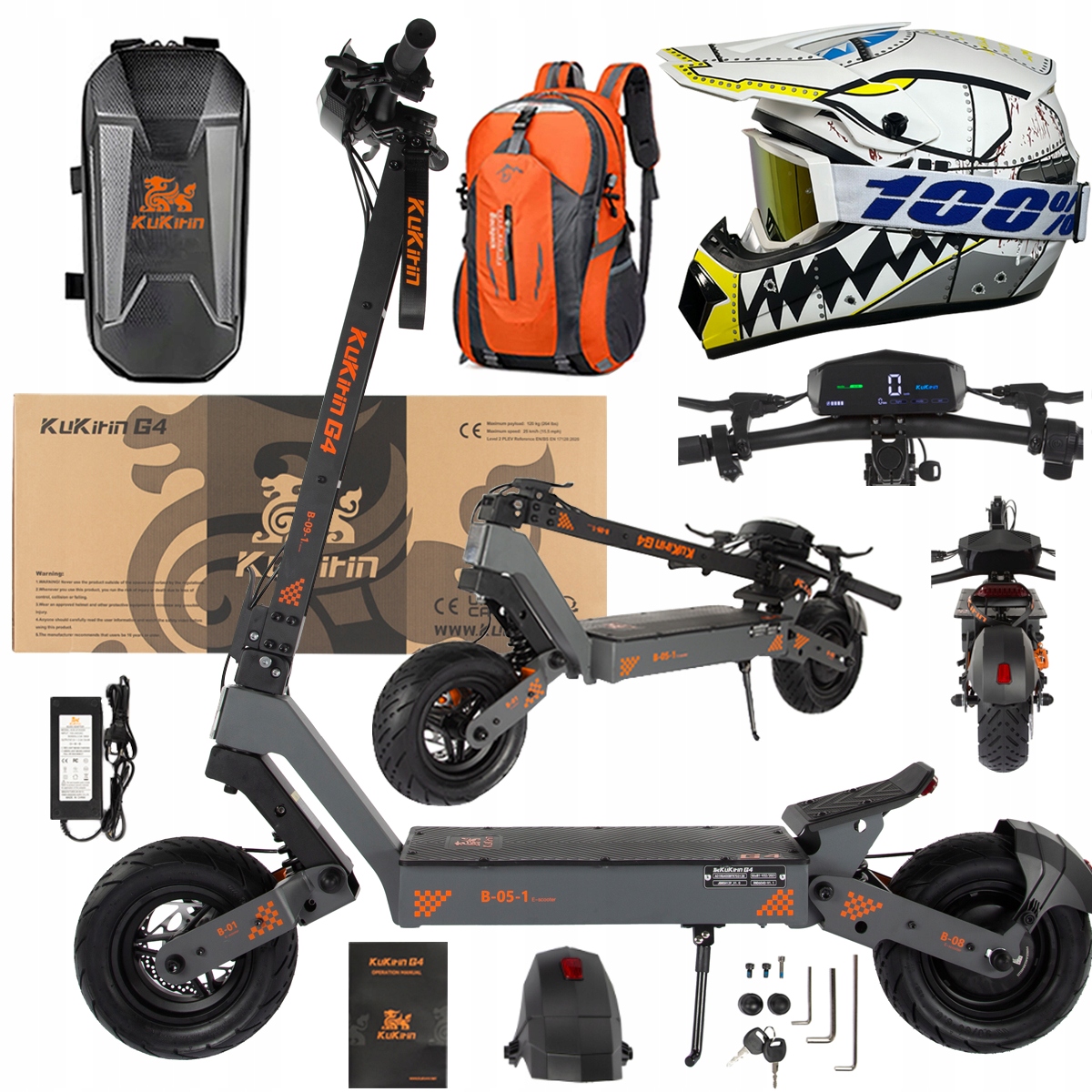 KuKirin G4 Skládací elektrická vozidla 2000W 70KM/H 60V 20Ah 75km +Dárek