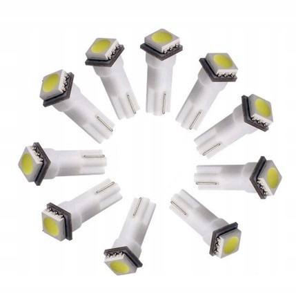 ŻARÓWKA LED T5 T5W R5 SMD W2,3W LICZNIK ZEGAR x10