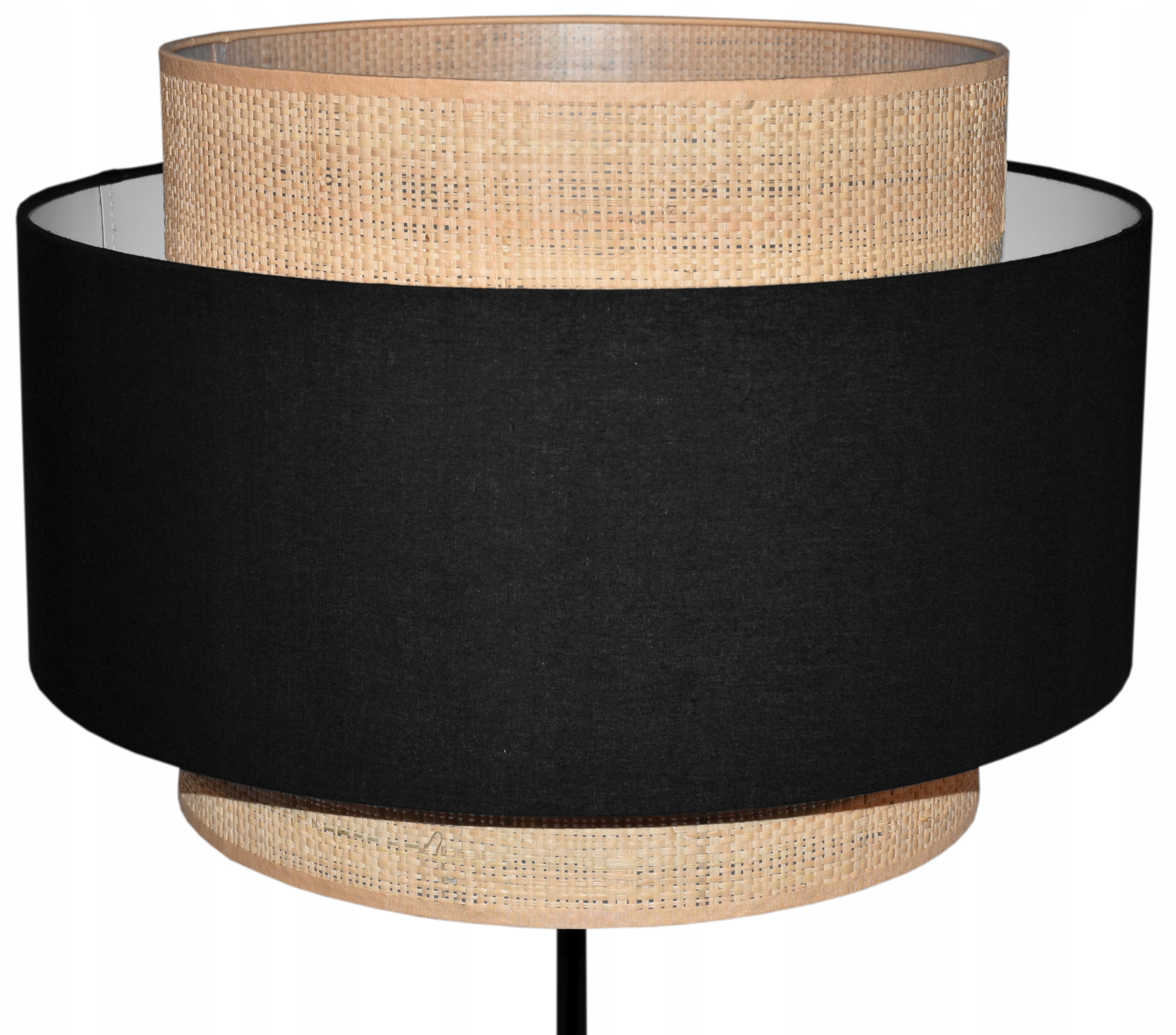 Abažúr stojacej stropnej lampy 45/30 cm E27 Čierny Mirano Rafia Ratan Boho