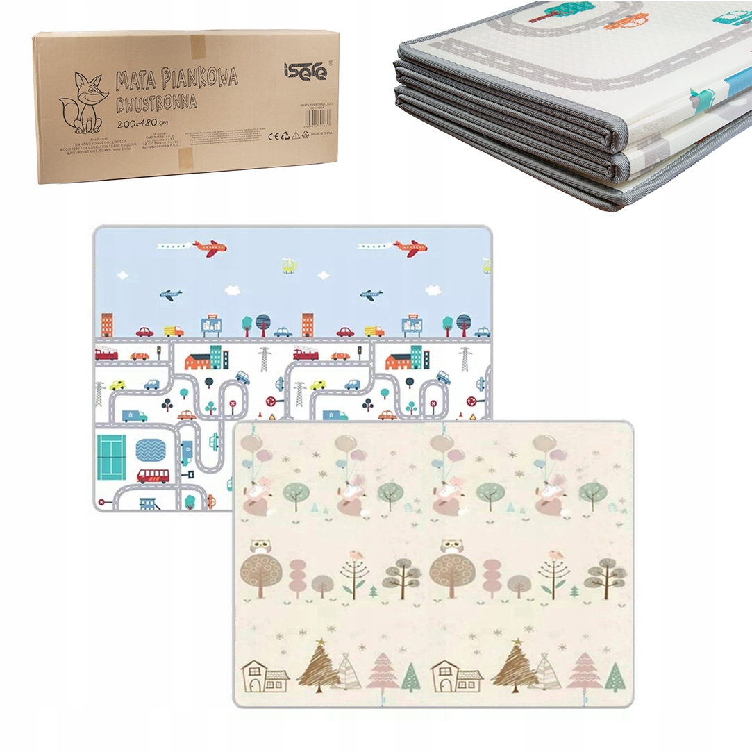 

Duża Mata Piankowa Składana Dwustronna 180x200cm