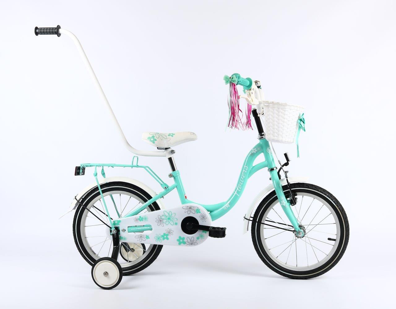 Rower 16 cali dla dziewczynki Turbo Flowers 16" Polski Producent miętowy