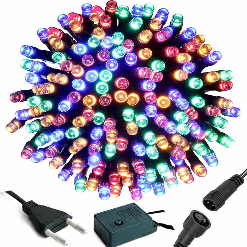 

Lampki choinkowe zewnętrzne 200 Led 10m Kolorowe