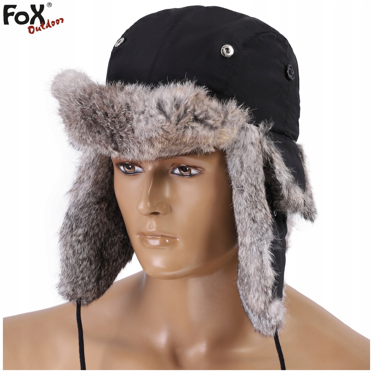 CZAPKA USZATKA FUTRZANA ZIMOWA USZANKA FOX L Model Czapka uszatka