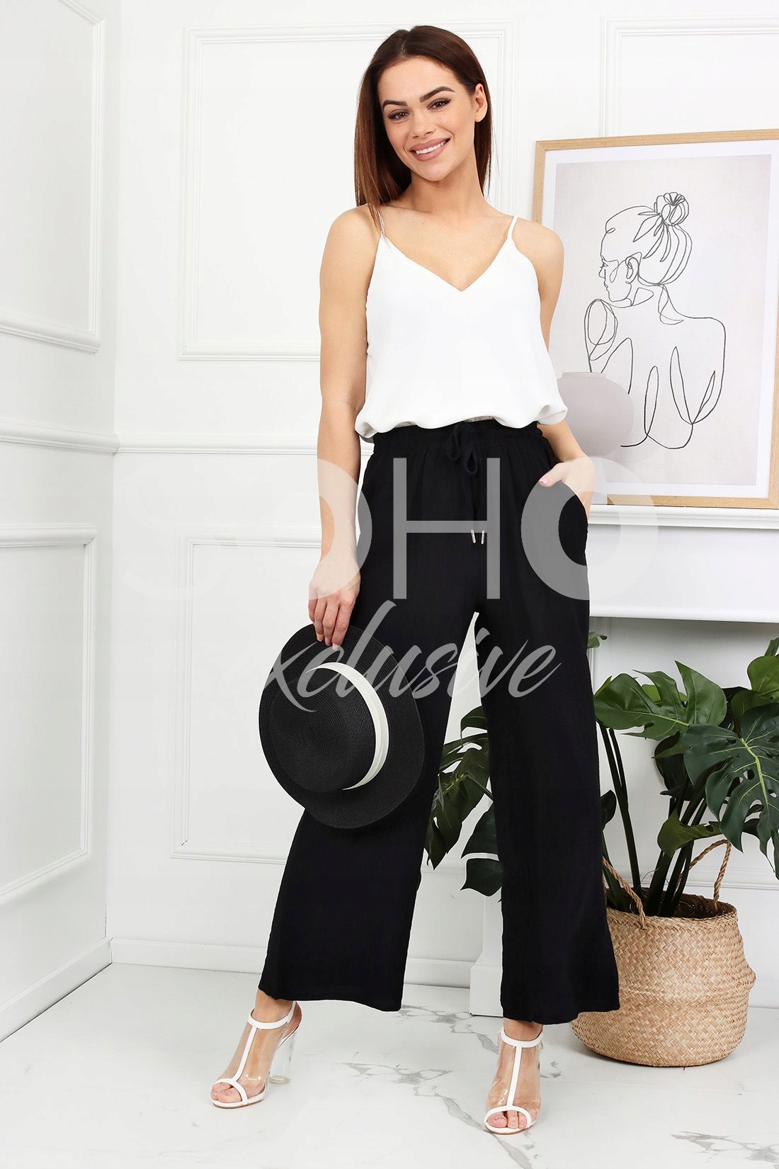 KAPELUSZ SŁOMKOWY LETNI PLAŻOWY MODNY KOBIECY DAMSKI KOBIECY KOLORY 2370 Wzór dominujący bez wzoru