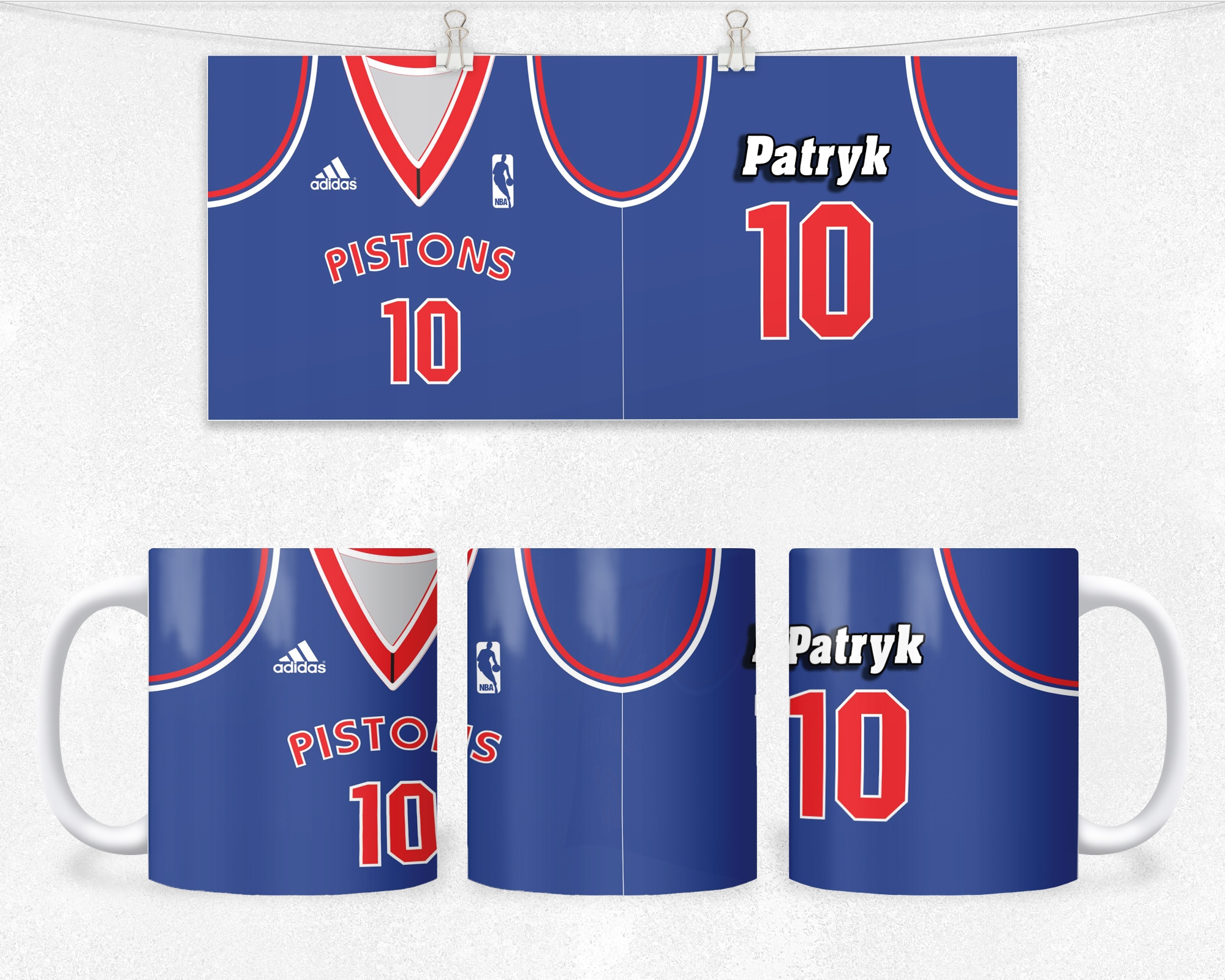

Kubek Z Nadrukiem Fana-nba Detroit Pistons+imię