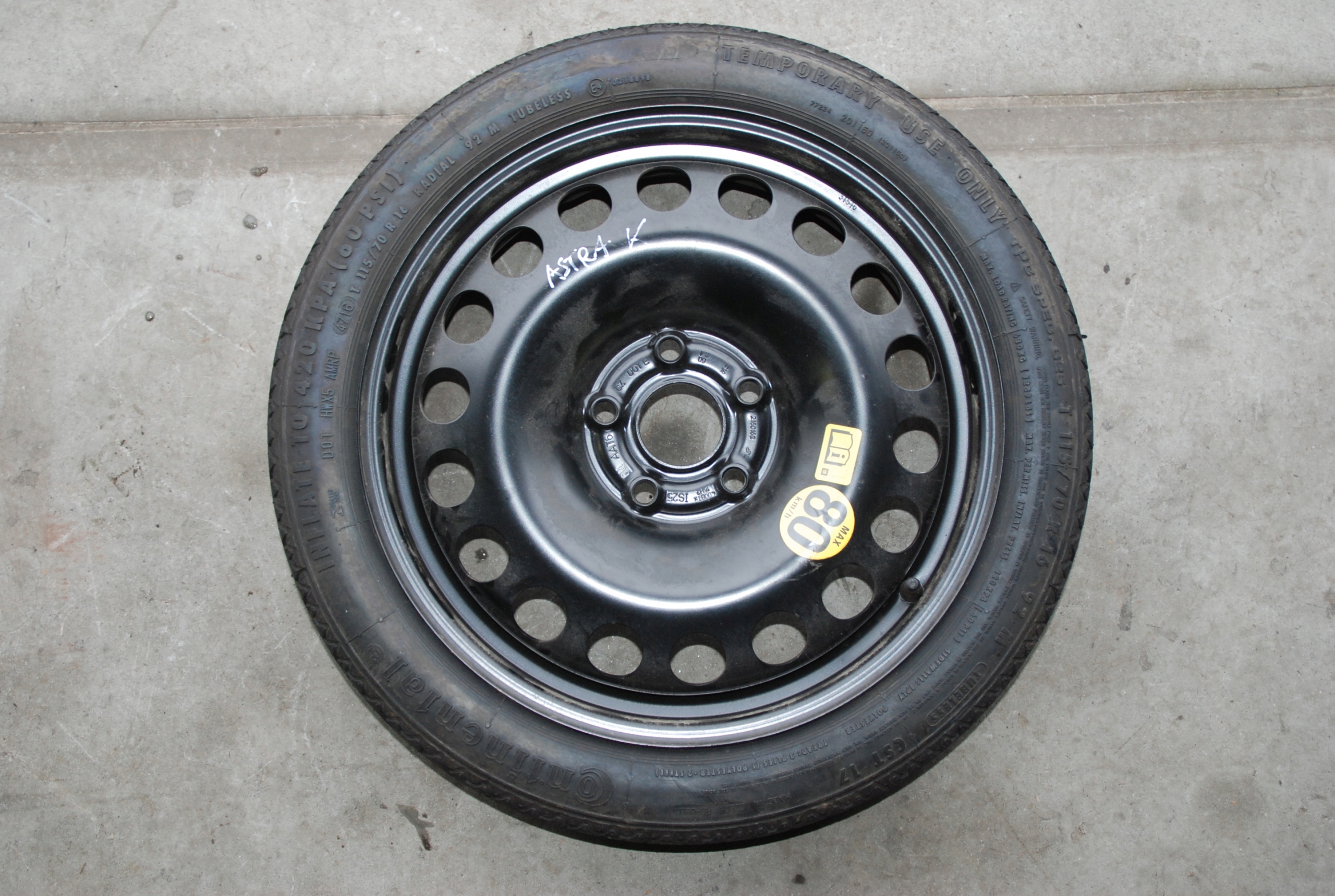 Запасне колесо R16 5x105 OPEL ASTRA K V ZAFIRA C