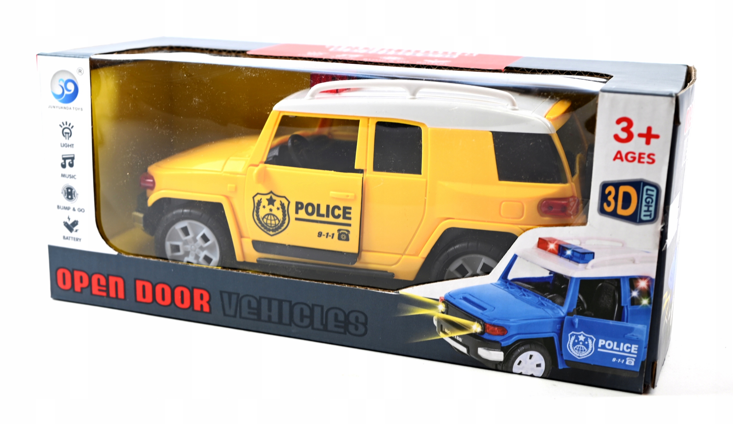 POLICJA SAMOCHÓD NA BATERIE AUTO Z NAPĘDEM ŚWIATŁO DŹWIĘK JEŹDZI Rodzaj pojazdu policja