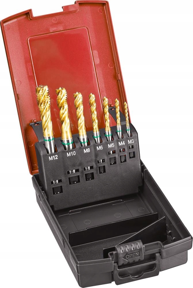 Sada strojových závitníkov Hsse TiN typ Uni 6H pre otvory M3-M12