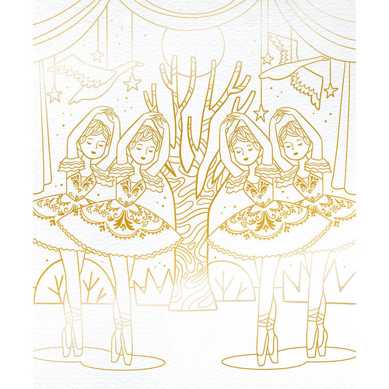 Zestaw kreatywny Złote kontury Tancerki 6+, Janod Materiał karton inny