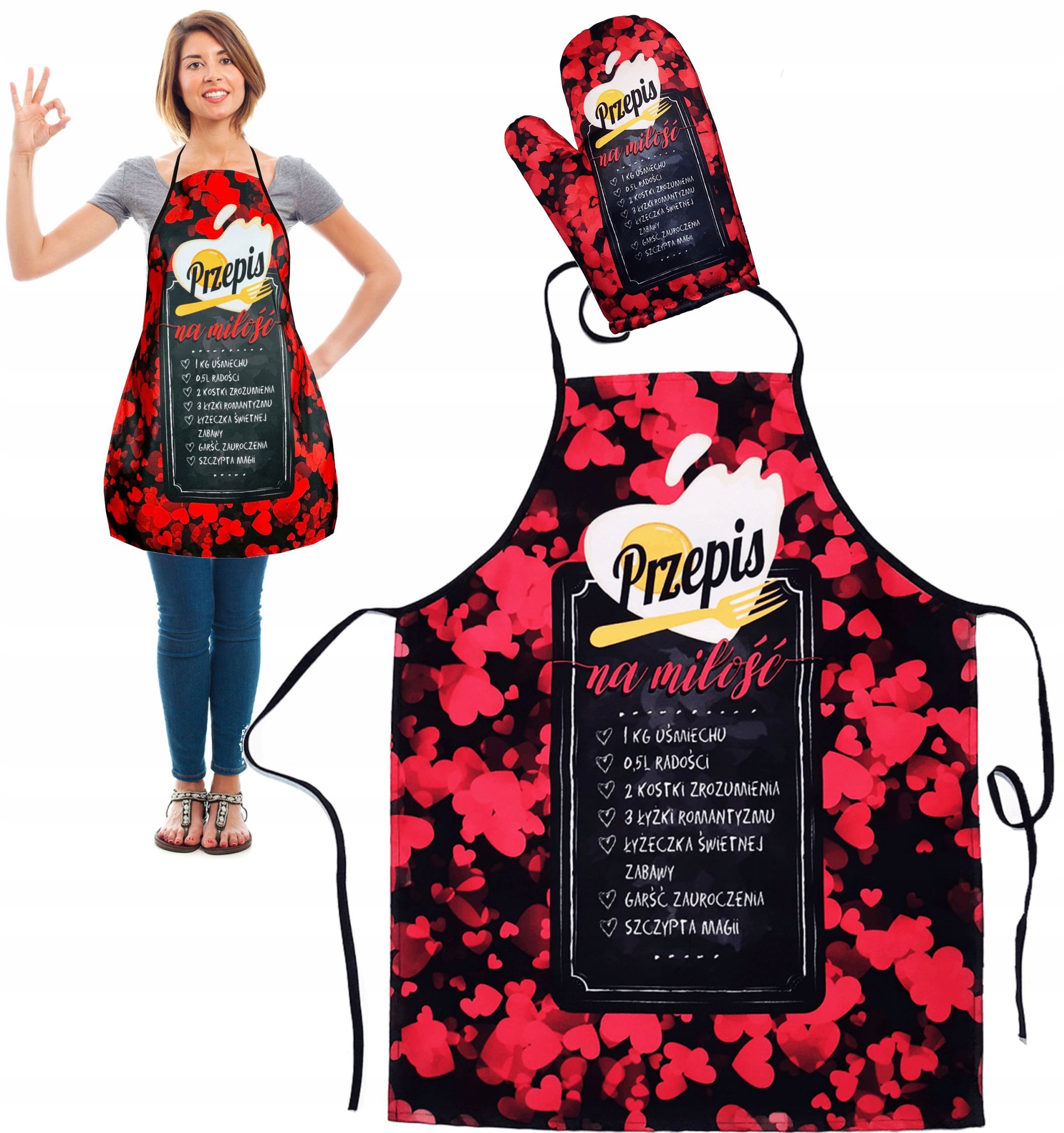 

Fartuch i rękawica na Walentynki na Urodziny wzory