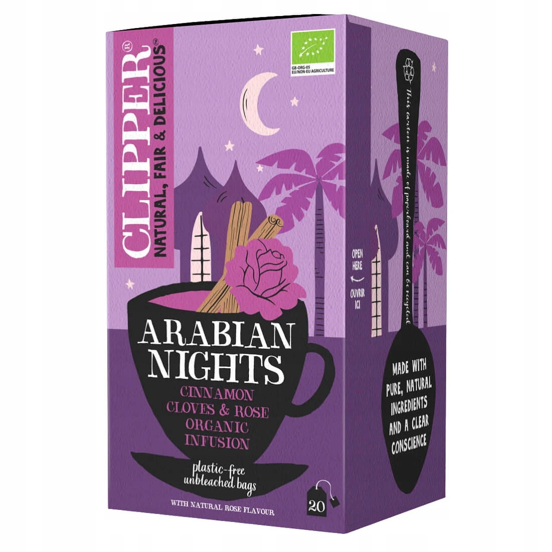 Čaj se skořicí a hřebíčkem s příchutí růže Bio 40 g Clipper