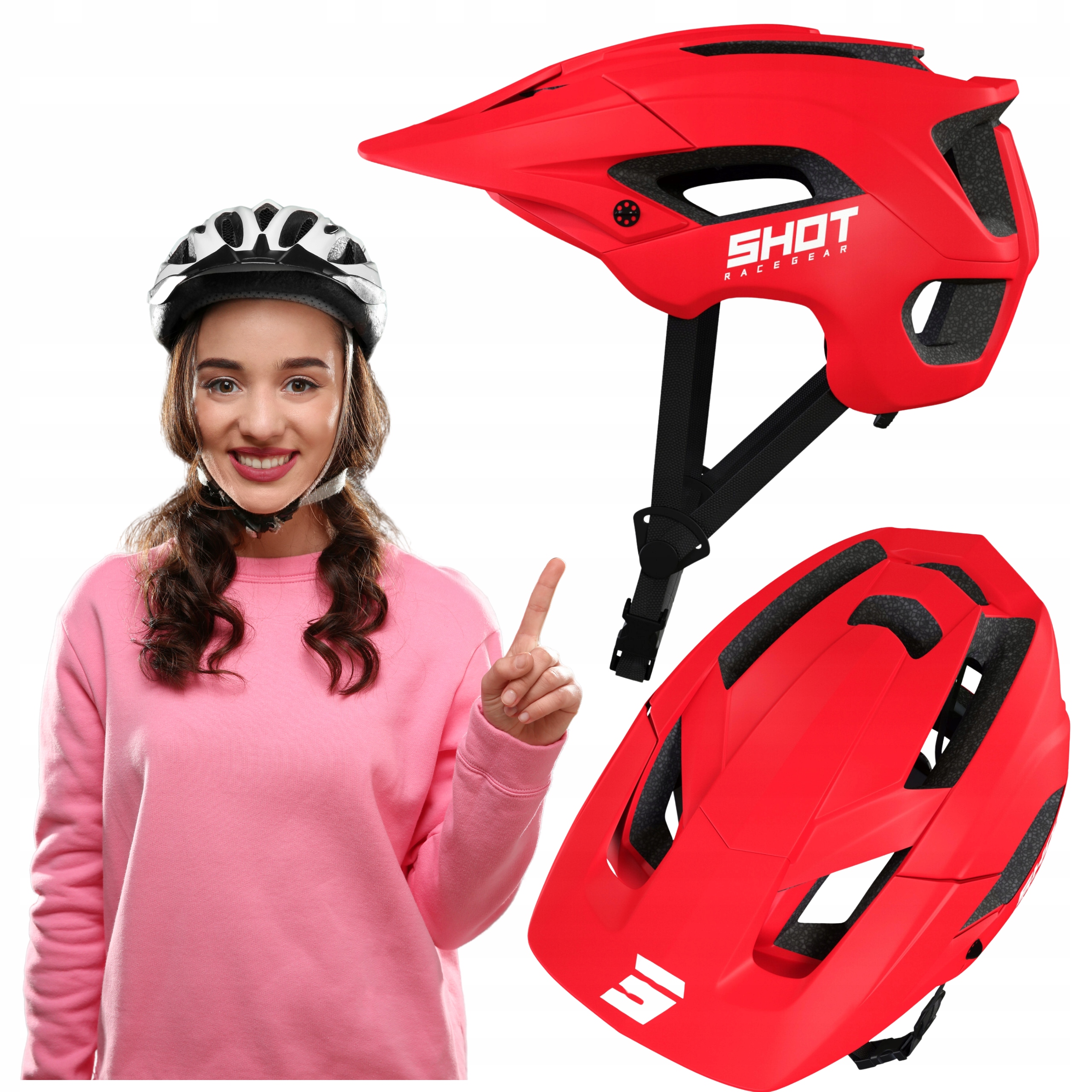 Mtb cyklistická přilba Shot Climb red L