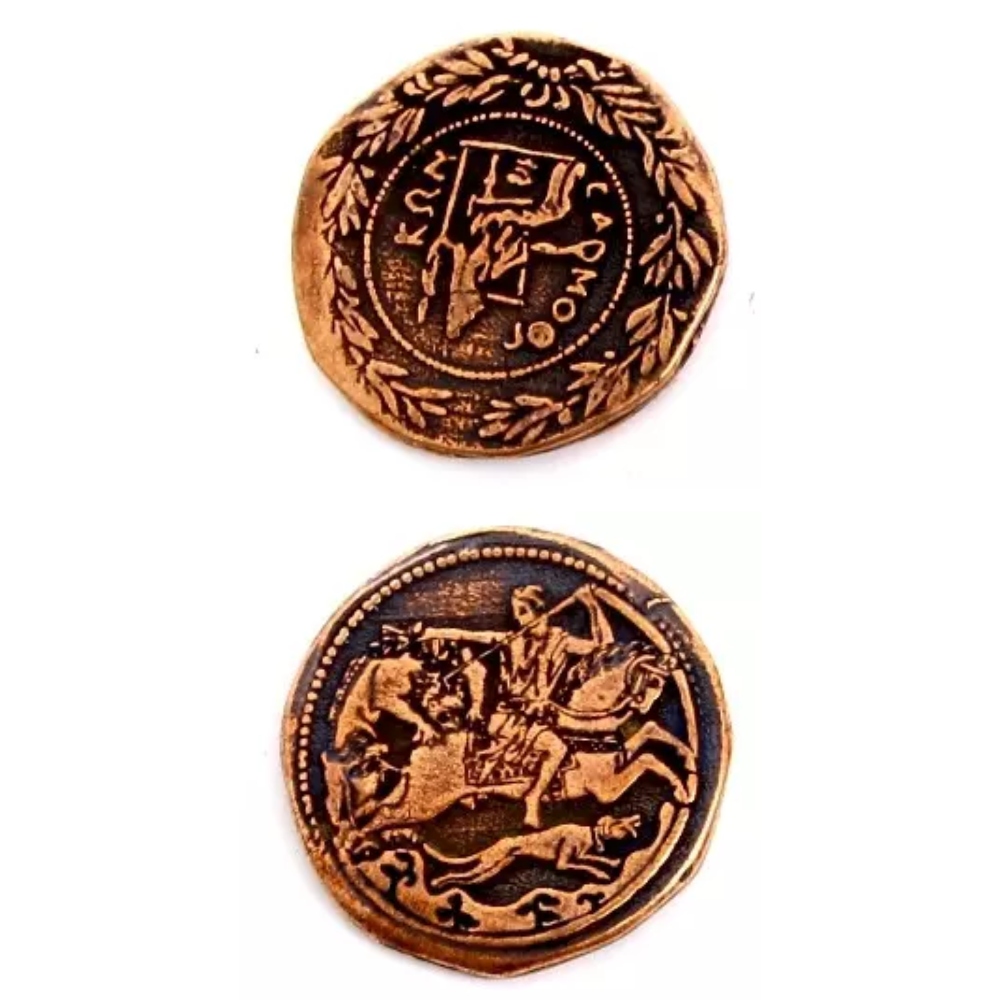 ZESTAW 3 ANTYCZNYCH METALOWYCH MONET LARP RPG Nazwa Zestaw 3 Antycznych Metalowych Monet