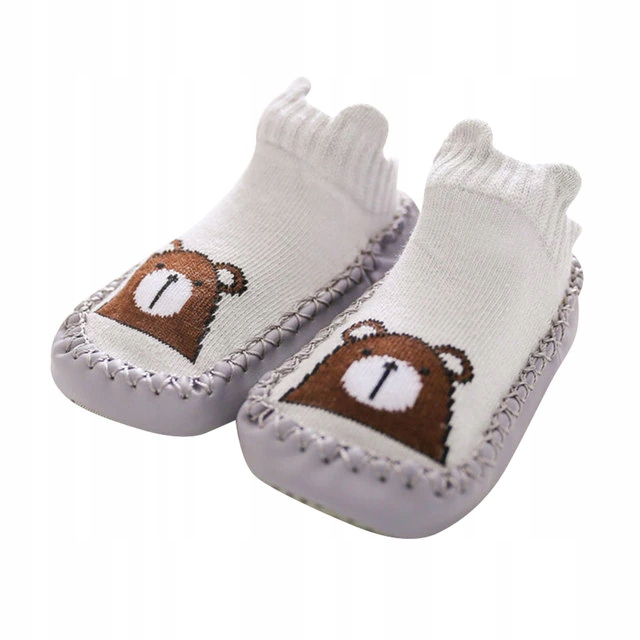 

Miękkie kapcie do żłobka niechodki buty Szare 11cm