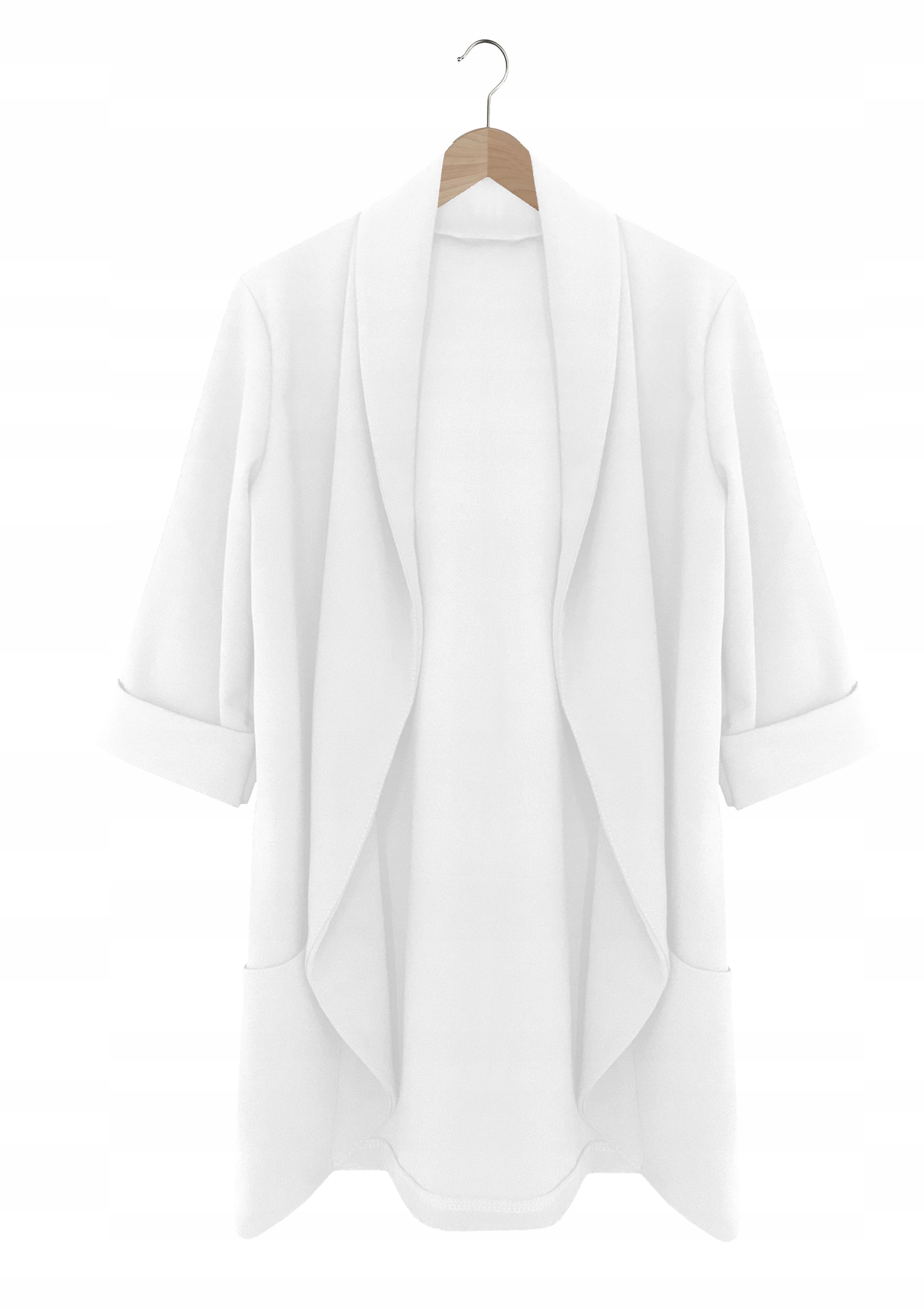 CZARNY żakiet narzutka BLEZER DZIANINA S-L Rękaw rękaw 3/4