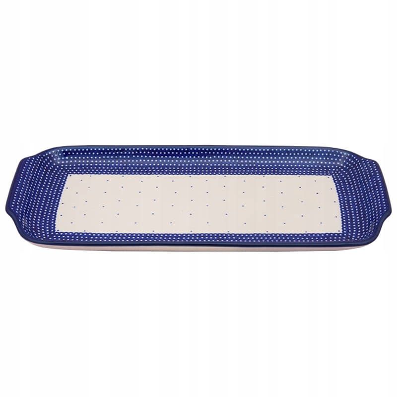 Miska plochá 32 cm Umelecká keramika Bolesławiec unikát U0107 Bodky